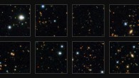 The VISTA telescope has discovered a horde of previously hidden giant galaxies that existed when the Universe was in its infancy. By discovering and studying more of these galaxies than ever before, astronomers have for the first time found out exactly when such galaxies first appeared. A few of the newly discovered early galaxies are shown in this image. Image credit: ESO / UltraVISTA Team / TERAPIX / CNRS / INSU / CASU.