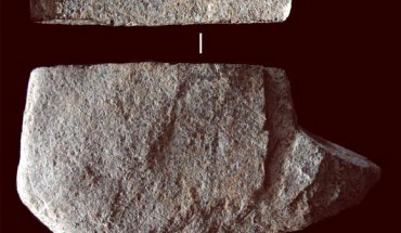 Photograph of the engraved schist slab from Moli del Salt. Image credit: Manuel Vaquero / Marcos Garcia-Diez.