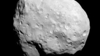 This image of Saturn’s moon Epimetheus was taken by NASA’s Cassini robotic probe on December 6. The view looks toward the Saturn facing side of the tiny moon. North on Epimetheus is up. Image credit: NASA / JPL-Caltech / Space Science Institute.
