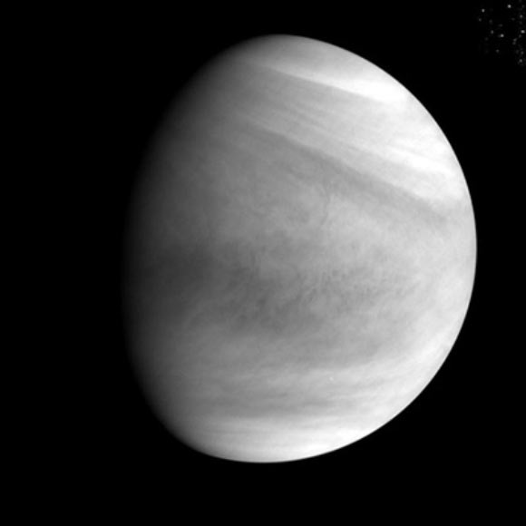 This image of Venus was taken by the UVI instrument on JAXA’s Akatsuki orbiter from a distance of about 44,700 miles (72,000 km) on December 7, 2015. Image credit: Japan Aerospace Exploration Agency.