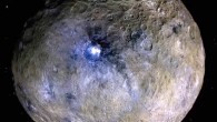 This false-color image shows the dwarf planet Ceres. Scientists use false color to examine differences in surface materials. The color blue on Ceres is generally associated with bright material, found in more than 130 locations, and seems to be consistent with salts. Image credit: NASA / JPL-Caltech / UCLA / MPS / DLR / IDA.