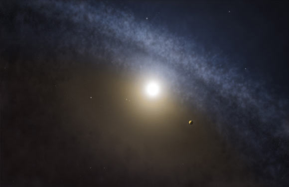 Artist’s impression of a transitional disc around a young star. Image credit: ALMA / ESO / NAOJ / NRAO / M. Kornmesser.
