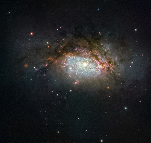 This Hubble image shows the young merging galaxy NGC 3597. Image credit: NASA / ESA / Hubble / Judy Schmidt, www.geckzilla.com.