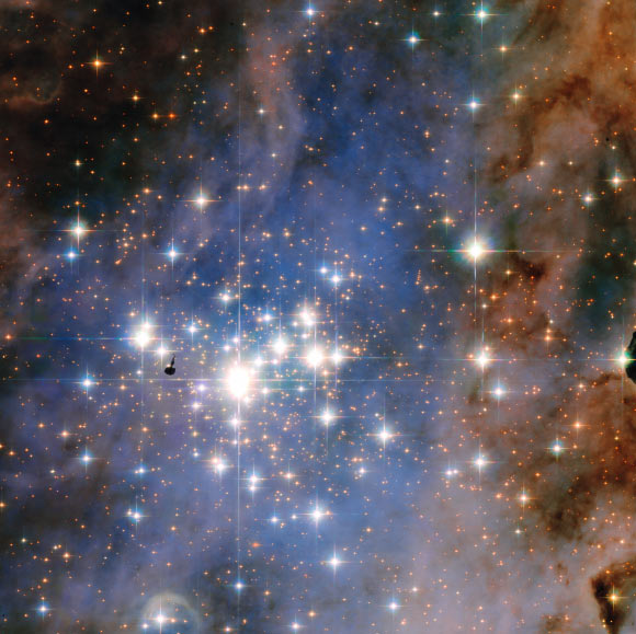 This composite image of the star cluster Trumpler 14 was made with data taken by NASA’s Hubble Space Telescope. Image credit: NASA / ESA / Jesús Maíz Apellániz, Instituto de Astrofisica de Andalucia.
