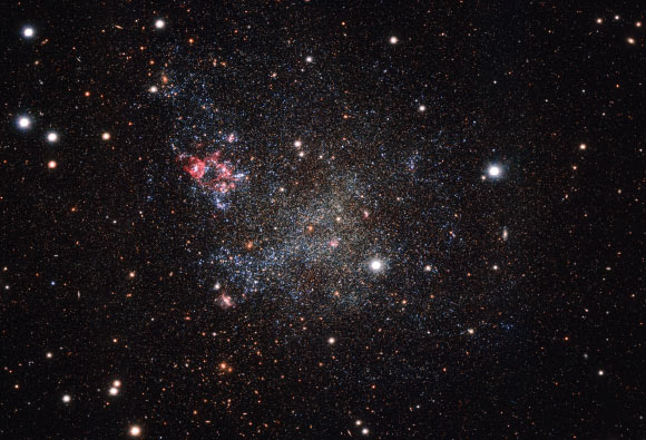 This VLT image shows the irregular dwarf galaxy IC 1613. Image credit: ESO.