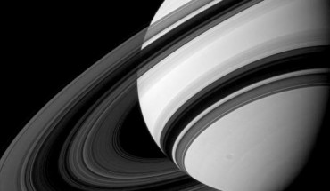Saturn’s B ring is the brightest and most opaque of the gas giant’s main rings, appearing almost black in this Cassini image taken from the unlit side of the ringplane. Image credit: NASA / JPL-Caltech / Space Science Institute.