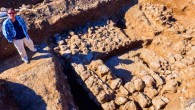 Dr. Lupo next to the remains of a Chalcolithic period building. Image credit: Assaf Peretz / Israel Antiquities Authority.