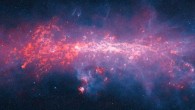 This part of the image of the Milky Way has been released to mark the completion of the APEX Telescope Large Area Survey of the Galaxy. Image credit: ESO / APEX / ATLASGAL Consortium / NASA / GLIMPSE Consortium / ESA / Planck.