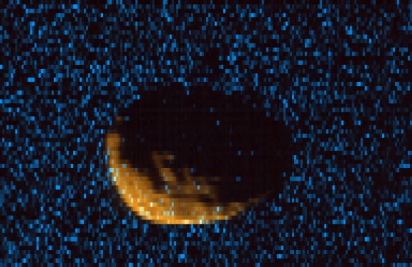 Mars’ moon Phobos as observed by NASA’s MAVEN spacecraft. Image credit: NASA / CU /LASP.