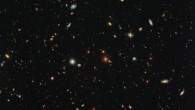 This Hubble image shows thousands of galaxies swimming in the inky blackness of space; a few foreground stars from our Milky Way Galaxy are also visible. Image credit: NASA / ESA / HST Frontier Fields Team / STScI / Judy Schmidt, www.geckzilla.com.