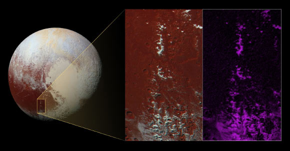 Mountains in Cthulhu Regio. Image credit: NASA / Johns Hopkins University Applied Physics Laboratory / Southwest Research Institute.