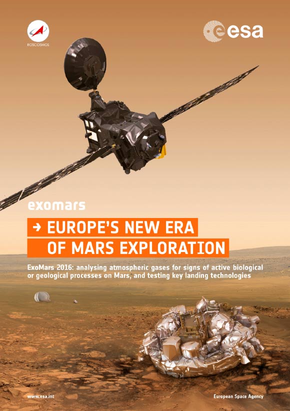 ExoMars 2016 Trace Gas Orbiter and Schiaparelli module. Image credit: ESA.