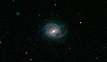 This galaxy, named SDSS J094700.08+254045.7, is one of the biggest and brightest super spirals; its starry disk and spiral arms stretch about 320,000 light-years across, or more than three times the breadth of our Milky Way Galaxy. Image credit: SDSS.