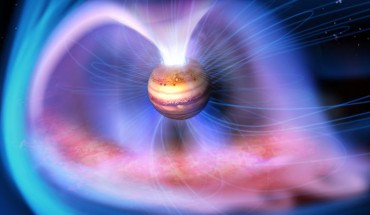 Jupiter’s aurora. Image credit: JAXA.