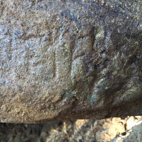 Closeup of text on the Etruscan stele. Image credit: Mugello Valley Project.
