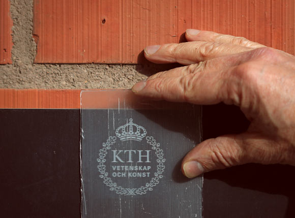 A close-up look at the transparent wood created by Dr. Lars Berglund and co-authors. Image credit: KTH Royal Institute of Technology.