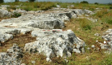 Kaizer Hilltop quarry: step-like morphology of the quarrying front on the rocks. Image credit: Gabi Laron.