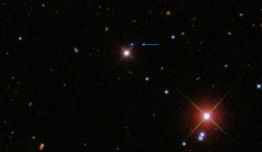 SDSS J1240+6710 (arrow). Image credit: S.O. Kepler et al / Sloan Digital Sky Survey.