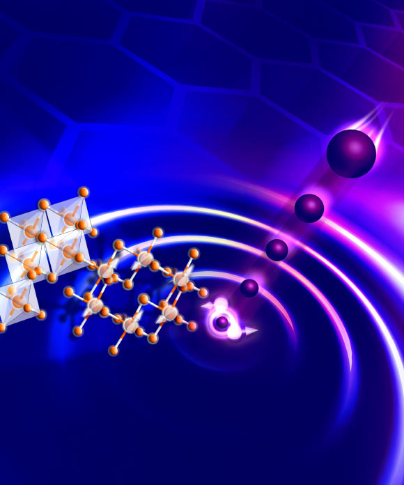 The excitation of a spin liquid on a honeycomb lattice with neutrons. Image credit: Genevieve Martin, Oak Ridge National Laboratory.