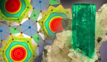 Physicists discovered that water in the mineral beryl displays some unique and unexpected characteristics. Image credit: Jeff Scovil.