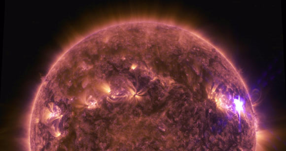 NASA’s SDO spacecraft captured this image of an M6.7 class solar flare on April 17, 2016. Image credit: NASA’s Goddard Space Flight Center / SDO / Genna Duberstein.