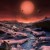 This artist’s impression shows an imagined view from the surface one of the three exoplanets orbiting the ultracool dwarf star TRAPPIST-1 38.8 light-years from Earth. These alien worlds have sizes and temperatures similar to those of Venus and Earth. In this view one of the inner planets is seen in transit across the disc of TRAPPIST-1. Image credit: M. Kornmesser / ESO.