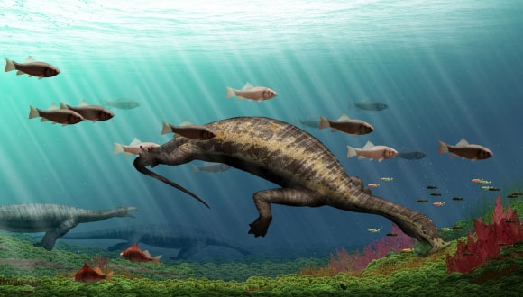 Life restoration of Atopodentatus unicus. Image credit: Institute of Vertebrate Paleontology and Paleoanthropology.