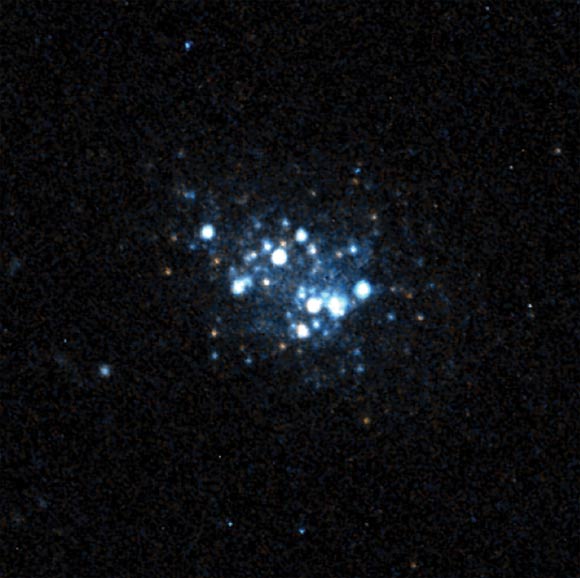 This Hubble Space Telescope image shows the nearby dwarf galaxy AGC 198691. Image credit: NASA / A. Hirschauer & J. Salzer, Indiana University / J. Cannon, Macalester College / K. McQuinn, University of Texas.