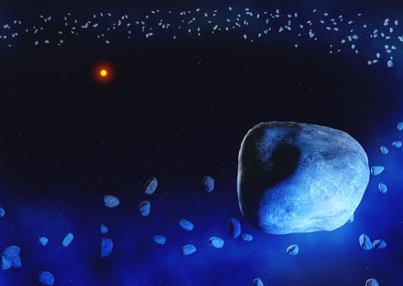 Illustration of the debris disk surrounding the Sun-like star HD 181327. Image credit: Amanda Smith / University of Cambridge.