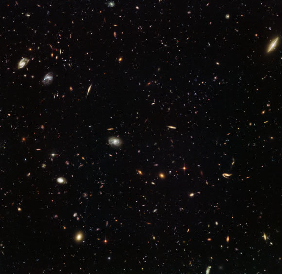 This Hubble image shows a giant group of galaxies in the constellation of Leo. Image credit: NASA / ESA / Hubble / Judy Schmidt, www.geckzilla.com.