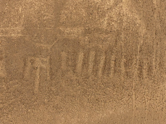 The 98-foot (30 m) long mythical animal in the Nazca Desert, Peru. Image credit: Yamagata University.