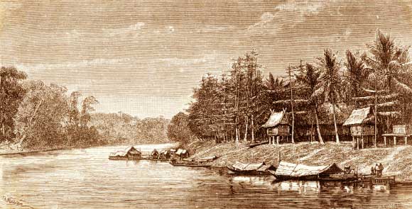 An Austronesian village showing several traditional houses, 1893. Image credit: Nationaal Museum van Wereldculturen / CC BY-SA 3.0.