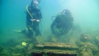 Prof. Stamatakis and Prof. Andrews near sedimentary concretion. Image credit: University of East Anglia.