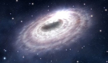An artist’s impression of the disc of material around Sagittarius A*. Image credit: L. Calçada / ESO.