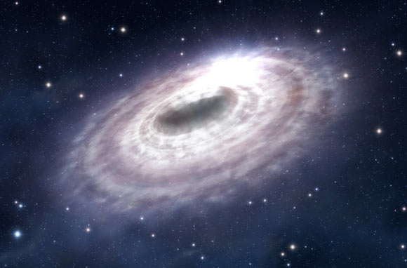An artist’s impression of the disc of material around Sagittarius A*. Image credit: L. Calçada / ESO.