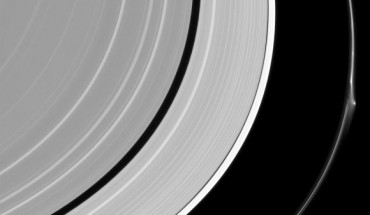 This view looks toward the sunlit side of Saturn’s rings from about 15 degrees above the ring plane. Image credit: NASA / JPL-Caltech / Space Science Institute.