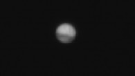ExoMars acquired its first image of Mars on June 13. The line-of-sight distance to the planet was 25.5 million miles (41 million km). The Tharsis region of Mars, home to the planet’s largest volcanoes, faces the spacecraft in this view. Image credit: ESA / Roscosmos / ExoMars / CaSSIS / UniBE.