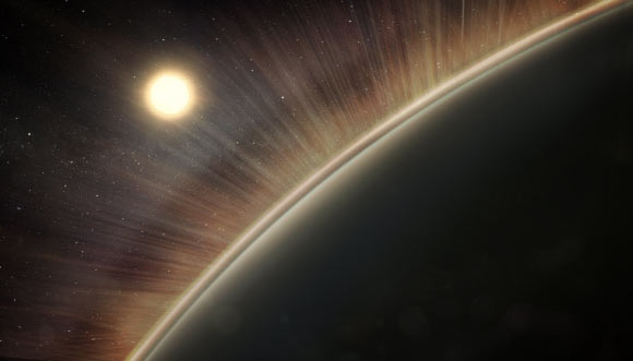 This is an artist’s concept of the electric wind at Venus; rays represent the paths that oxygen and hydrogen ions take as they are pulled out of the upper atmosphere. Image credit: NASA / Goddard / Krystofer Kim, Conceptual Image Lab.