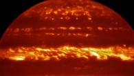 This false-color image of Jupiter was created by selecting and combining the best images obtained from many short VISIR exposures at a wavelength of 5 micrometers. Image credit: L. Fletcher / ESO.