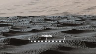 Two sizes of ripples are evident in this December 13, 2015, view of a top of a Martian sand dune, from Curiosity. Sand dunes and the smaller type of ripples also exist on Earth. The larger ripples -- roughly 10 feet (3 m) apart -- are a type not seen on our planet nor previously recognized as a distinct type on Mars. Scale bar - 2 m (79 inches). Image credit: NASA / JPL-Caltech / MSSS.