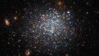 This Hubble image shows the dwarf galaxy LEDA 677373. Image credit: NASA / ESA / Hubble.