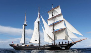 Spirit of New Zealand under sail. Image credit: University of Otago / Spirit of Adventure Trust.