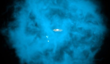 Our Milky Way Galaxy is surrounded by an enormous halo of plasma (seen in blue in this artists’ rendition). Image credit: NASA / CXC / M.Weiss / Ohio State / A. Gupta et al.