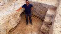 Dr. Gosker inside the pottery workshop’s water reservoir. Image credit: Royee Liran / Israel Antiquities Authority.
