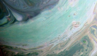 This false-color image from Cassini shows clouds in the atmosphere of Saturn. Image credit: NASA / JPL-Caltech / Space Science Institute / Kevin M. Gill.