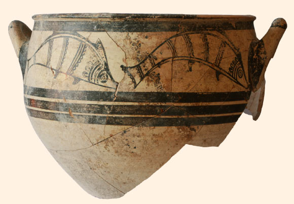 Mycenaean vessel with fish motifs, c. 1300 BC. Image credit: Peter Fischer.