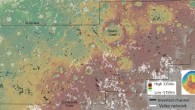 Map showing distribution of inverted channels (black lines) and valley networks (white lines) in Arabia Terra, Mars. Many of the inverted channels (e.g., southwest region of study area) are not associated with valley networks. Background image is Mars Orbital Laser Altimeter gridded topographic map. Image credit: J.M. Davis et al.