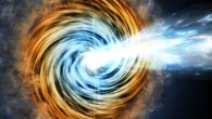 Blazars are the most common sources detected by NASA’s Fermi Gamma-ray Space Telescope. As matter falls toward the supermassive black hole at the galaxy’s center, some of it is accelerated outward at nearly the speed of light along jets pointed in opposite directions. When one of the jets happens to be aimed in the direction of Earth, as illustrated here, the galaxy appears especially bright and is classified as a blazar. Image credit: M. Weiss / CfA.
