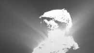 This dramatic outburst from the nucleus of Comet 67P/Churyumov-Gerasimenko occured on February 19, 2016. Image credit: ESA / Rosetta / MPS for OSIRIS Team / MPS / UPD / LAM / IAA / SSO / INTA / UPM / DASP / IDA.