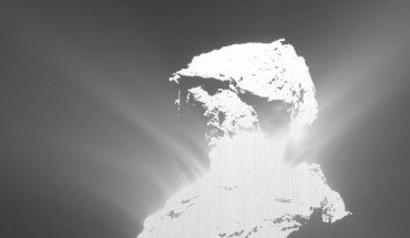 This dramatic outburst from the nucleus of Comet 67P/Churyumov-Gerasimenko occured on February 19, 2016. Image credit: ESA / Rosetta / MPS for OSIRIS Team / MPS / UPD / LAM / IAA / SSO / INTA / UPM / DASP / IDA.